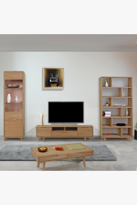 Massive Eichenwohnwand Bianco skandinavisches Design